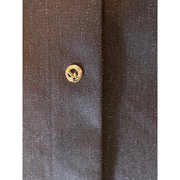 St John Sport Dark Wash Navy Sparkle Denim Button Up Shirt Top Women Small - Picture 7 of 9